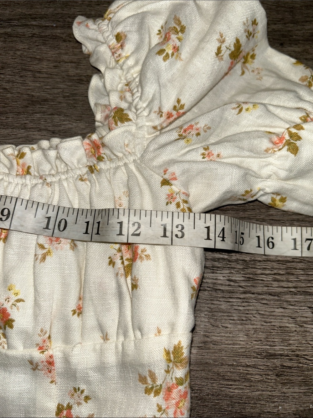 Reformation Linen Floral Mini Dress Puff Sleeve Cottagecore Prairie Size 0 - Picture 7 of 9